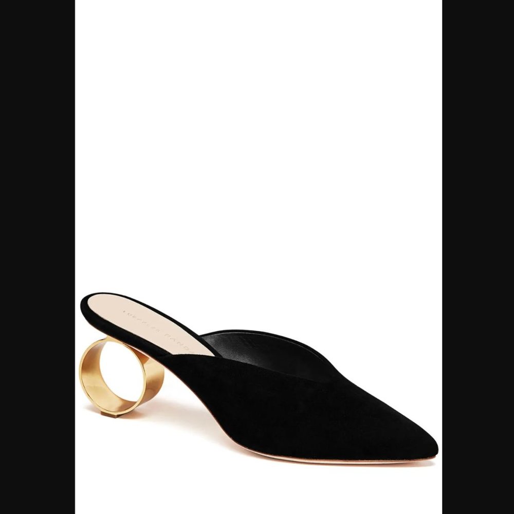 Loeffler Randall Juno Suede Pointed Toe Mules Sli… - image 2